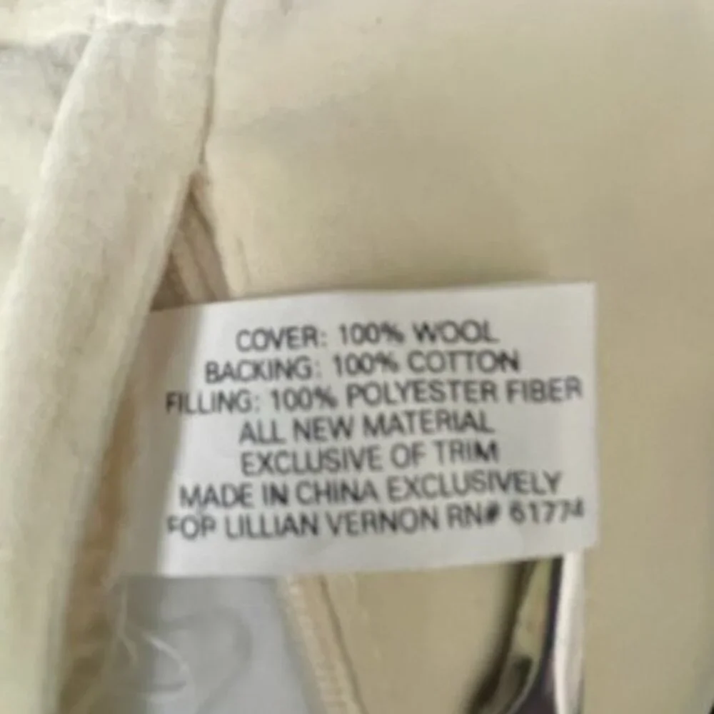 Lillian Vernon Needlepoint Floral Throw Pillow 50 Years Together‎ Wool Cotton
